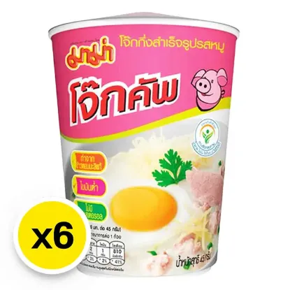 รูปภาพของ มาม่าคัพโจ๊กกึ่งสำเร็จรูป รสหมู 35 กรัม x 6 ถ้วย