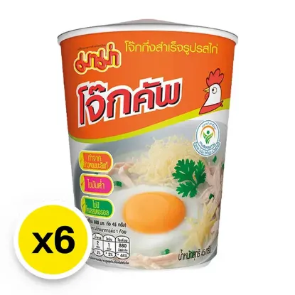 รูปภาพของ มาม่าคัพโจ๊กกึ่งสำเร็จรูป รสไก่ 45 กรัม x 6 ถ้วย
