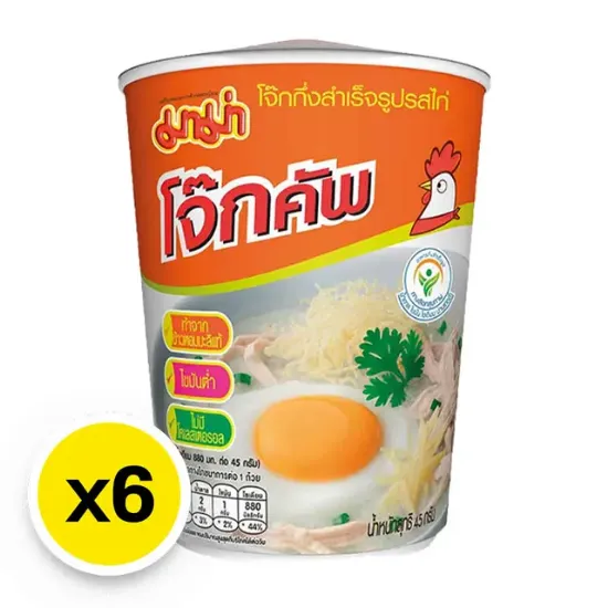 รูปภาพของ มาม่าคัพโจ๊กกึ่งสำเร็จรูป รสไก่ 45 กรัม x 6 ถ้วย