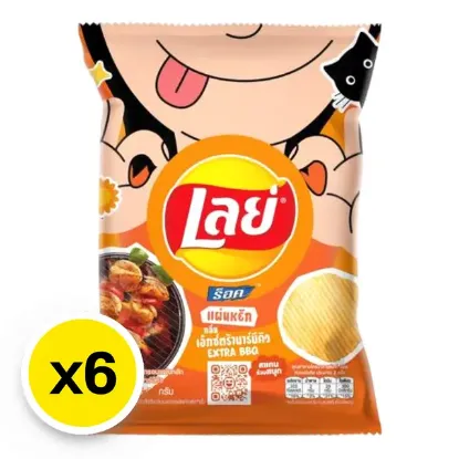 รูปภาพของ เลย์ ร็อค มันฝรั่งแท้ทอดกรอบ รสบาร์บีคิว 44 ก. x 6