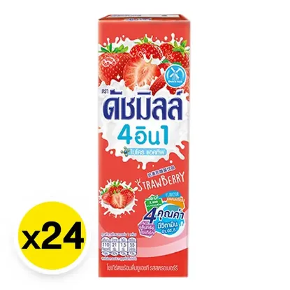 รูปภาพของ ดัชมิลล์ นมเปรี้ยว ยูเอชที รสสตรอเบอร์รี่ 180 มล. x 24