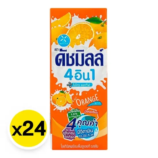 รูปภาพของ ดัชมิลล์ นมเปรี้ยว ยูเอชที รสส้ม 180 มล. x 24