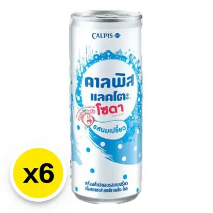 รูปภาพของ คาลพิส แลคโตะ โซดา น้ำอัดลมรสนมเปรี้ยว 245 มล. x 6