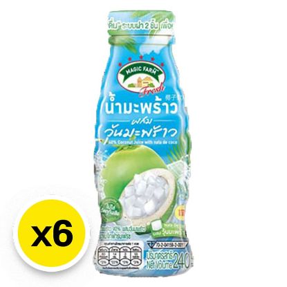 รูปภาพของ เมจิก ฟาร์ม เฟรช น้ำมะพร้าวน้ำหอม 240 มล. x 6