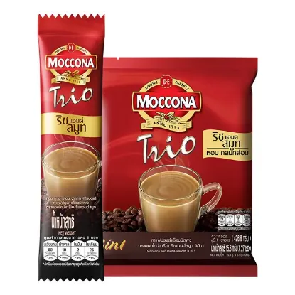 รูปภาพของ มอคโคน่า กาแฟปรุงสำเร็จ ชนิดผง 3อิน1 สูตรริช แอนด์ สมูท 15.8 ก. 27 ซอง