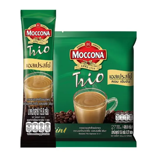 รูปภาพของ มอคโคน่า ทรีโอ กาแฟปรุงสำเร็จชนิดผง 3อิน1 เอสเปรสโซ่ 15.8 ก. 27 ซอง