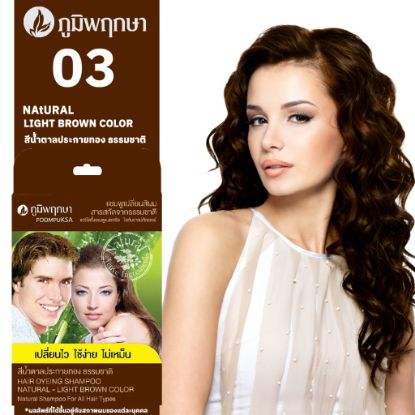 รูปภาพของ ภูมิพฤกษาแชมพูเปลียนสีผมสมุนไพร น้ำตาล 30 G.