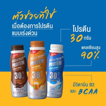 รูปภาพของ ดัชมิลล์ เวย์โปรตีน 350 มล. X 3